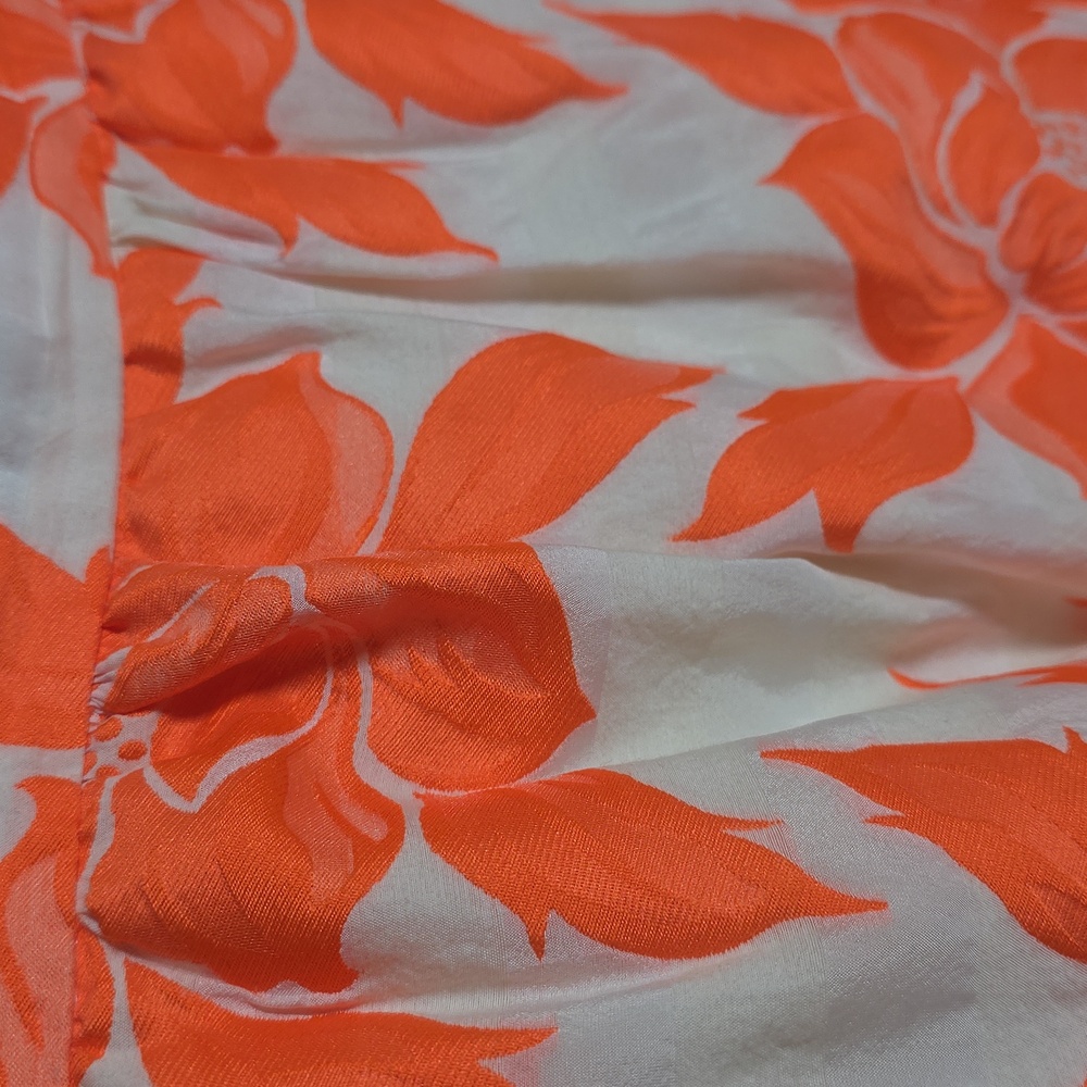 J. Crew Orange Floral Taffeta Skirt Size 10 - Picture 3 of 10